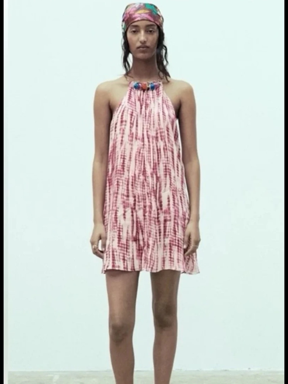 NWT ZARA BEADED TIE-DYE DRESS SIZE XL - Picture 9 of 12